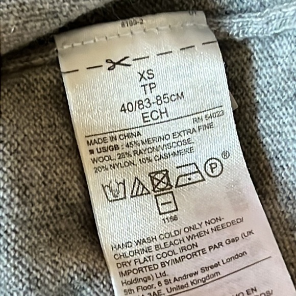 Banana Republic Cuff Crew Neck Cashmere Merino wool by Flipucci Sweater XS - Picture 6 of 6